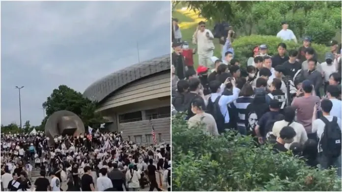 南韩选票短缺风波｜极右派喊“重新选举”持续抗议16天 包围体育场馆殴打记者