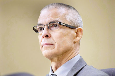 CSIS director Michel Coulombe waits to appear at the Senate national security committee meeting to discuss Bill C-51, the anti-terrorism Act, in Ottawa, Monday, April 20, 2015. From cryptocurrencies, to artificial intelligence, to the rise of millennials, a top-secret document by Canada's spy agency explores the so-called "mega trends" on its radar and details how they will transform the economy, society and security. THE CANADIAN PRESS/Adrian Wyld