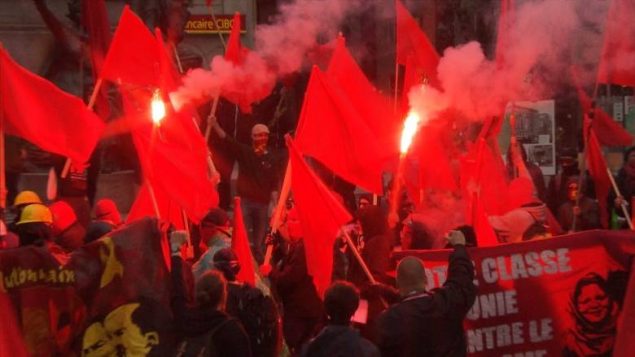 蒙特利尔五一游行，至少 5 人被逮捕