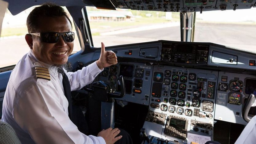 An Indonesian airline pilot