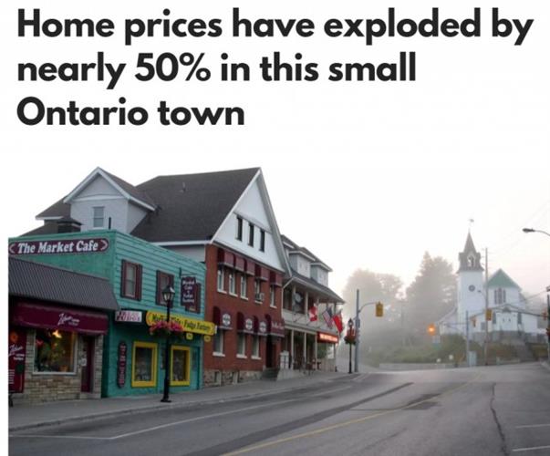 太火了！安省这个小镇房价年涨近50%