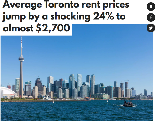 8月全国五城市房租疯涨20% 安省除了多伦多还有这座城