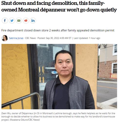 崩溃！中国移民加拿大开店遭遇“拆迁” 苦心经营13年打水漂！