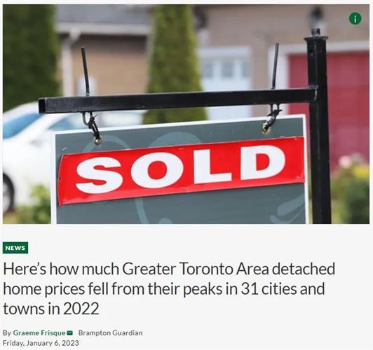 大多伦多31市镇房价全部暴跌：最高跌43%！销售量腰斩！