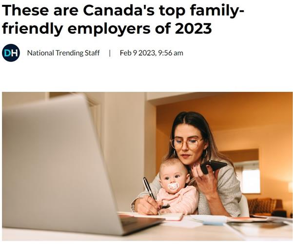 福利让人眼馋：加拿大最适合家庭的雇主名单出炉
