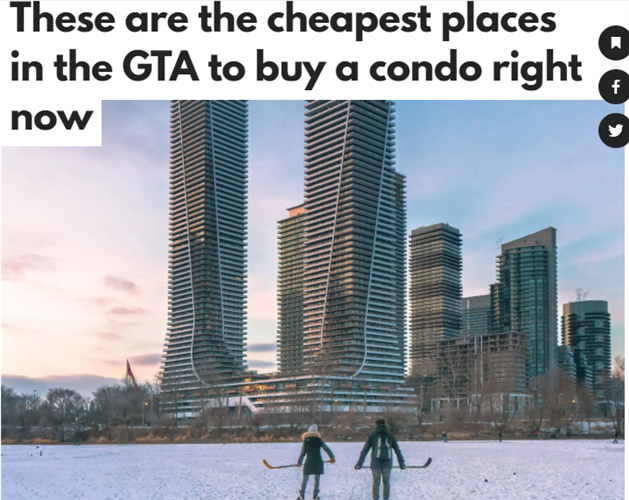 多伦多房市上车机会 包括华人区在内的公寓竟低于平均价