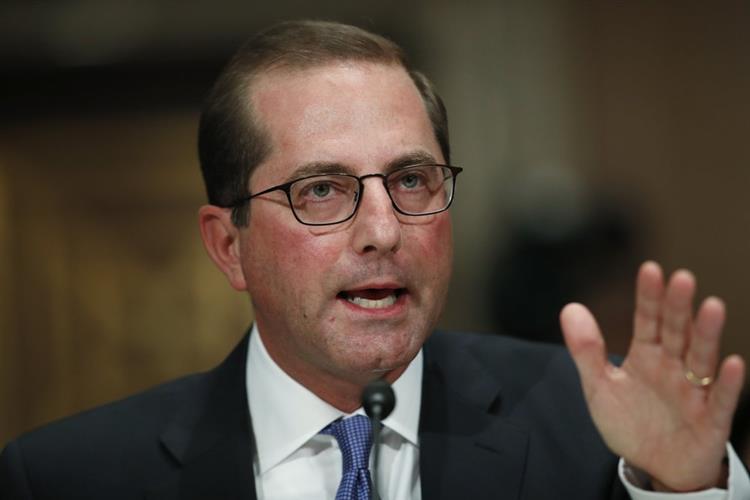 时任总统特朗普的衞生部长阿扎（图）于2020年1月31日因应新冠疫情，宣布进入公共衞生紧急状态。AP资料图