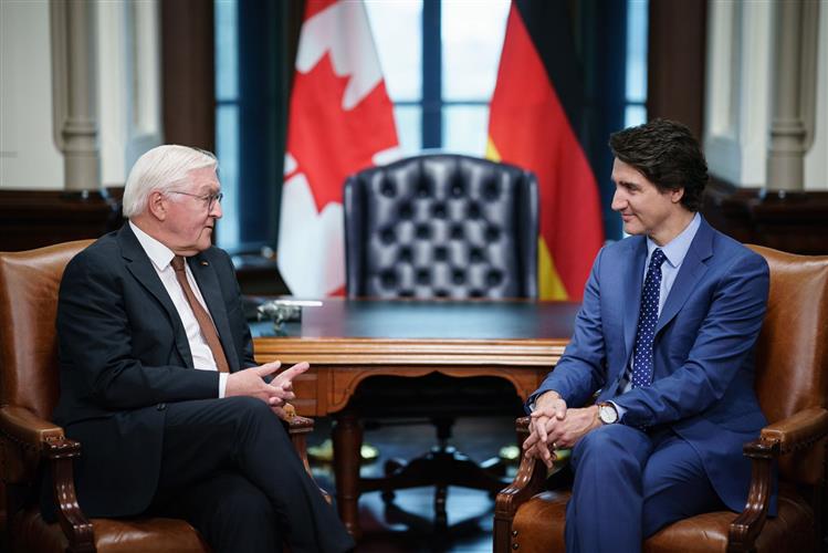 加拿大总理特鲁多会见德国总统施泰因迈尔