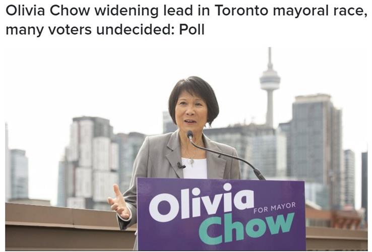 邹至蕙继续领先多伦多市长选举：始终致力服务华人社区