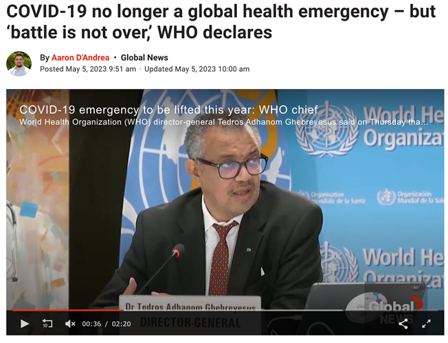 突发！世卫组织官方宣布：新冠疫情不再是全球紧急公卫事件