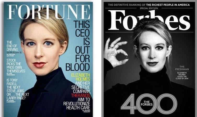 霍姆斯（Elizabeth Holmes）一度成为传奇风云人物，但很快跌下神坛。 