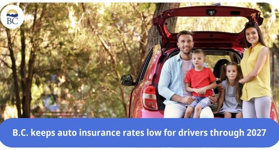 BC省府宣布车辆保费在 2027 年前维持不变