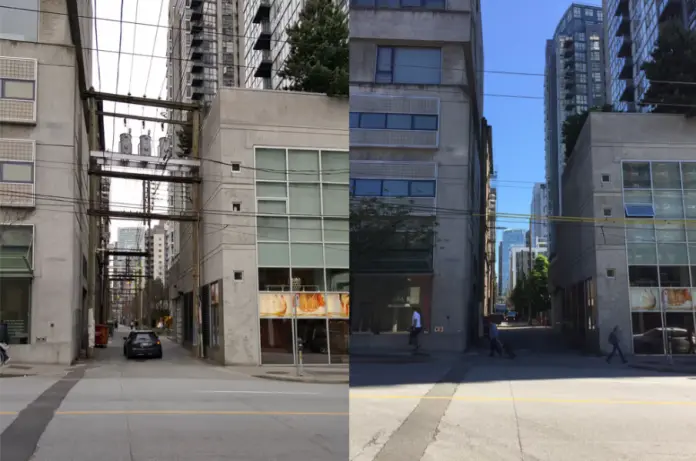 温哥华市中心焕然一新 80年前老旧H型木制电杆全数退役