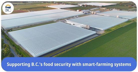 BC省利用新技术和培训支持BC省粮食安全—省企业和研究机构通过智能农业系统提升食品安全