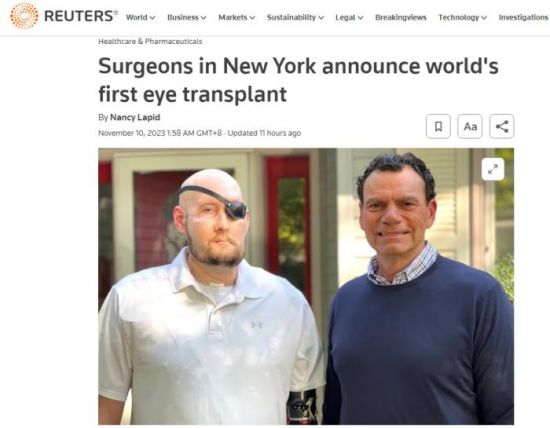 纽约外科医生宣布完成“首例人类全眼移植手术”