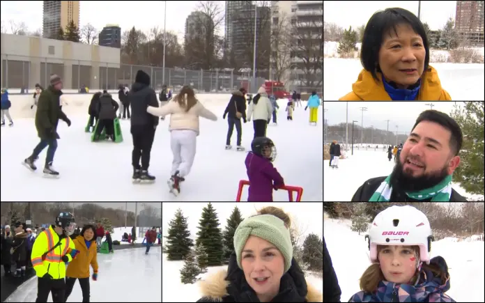 多伦多举办年度新年溜冰派对　邹至蕙吁新移民藉冰上活动融入城市