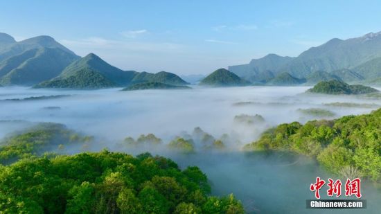 湖北神农架：云间湿地雾笼纱