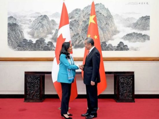 中国外长王毅同加拿大外长阿南德通电话